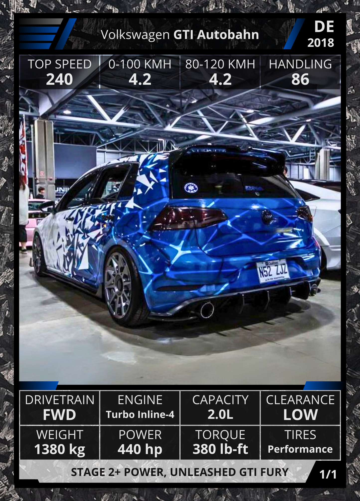 Custom Car Card – Collectible Card in Acrylic Display - Single Premium Package