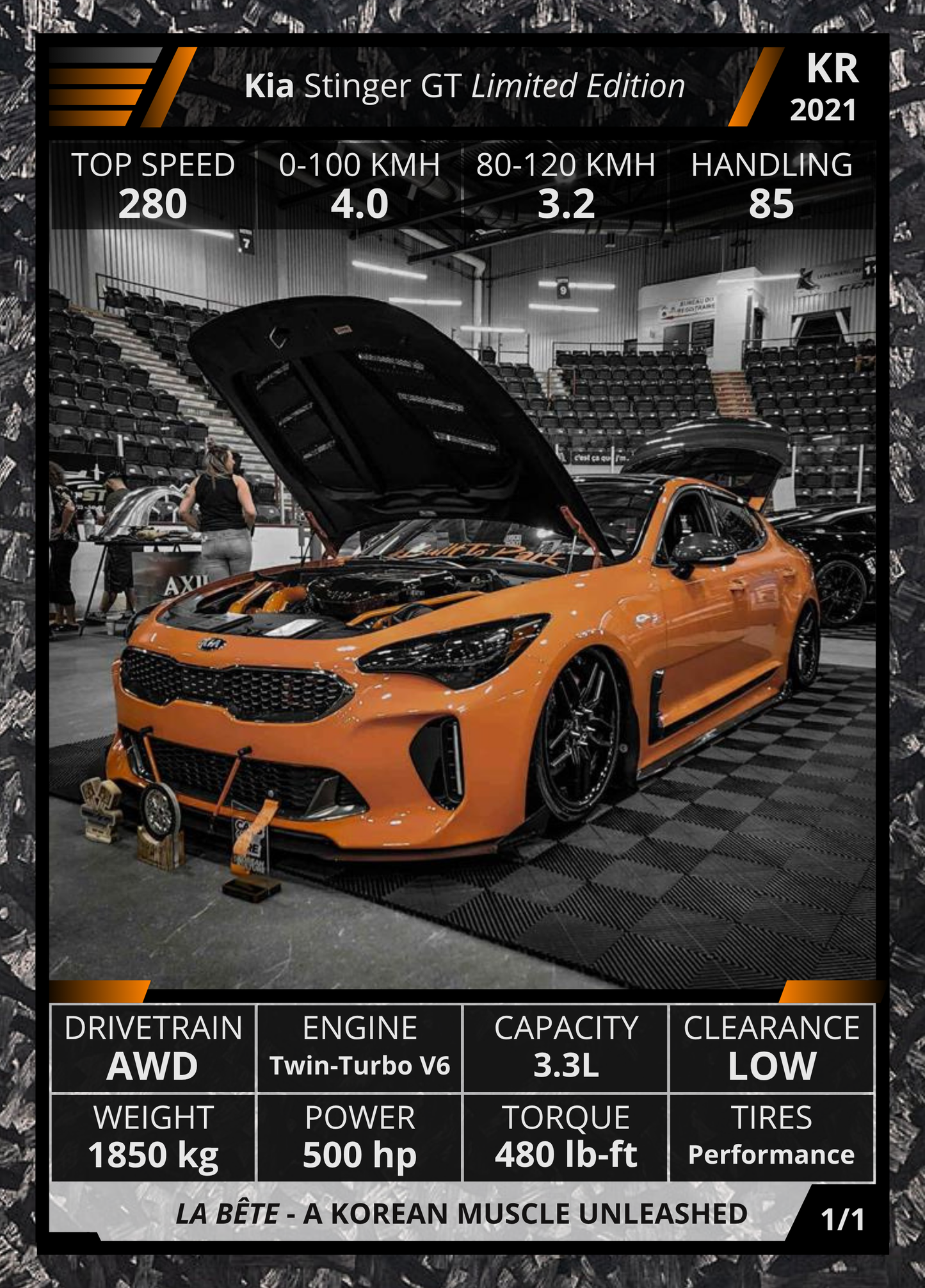 Custom Car Card – Collectible Card in Acrylic Display - Single Premium Package