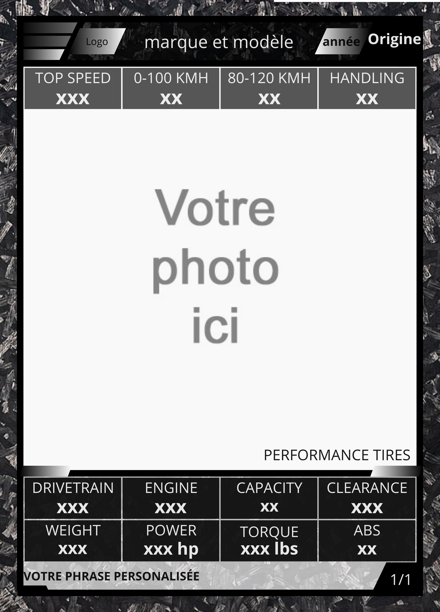 Custom Car Card – Collectible Card in Acrylic Display - Single Premium Package